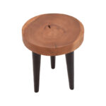 Side table Labous suar wood in natural-black shade D35x45cm - Слика 2