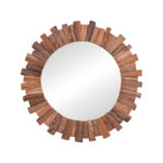 Mirror Rounder teak wood in natural color D80x4cm