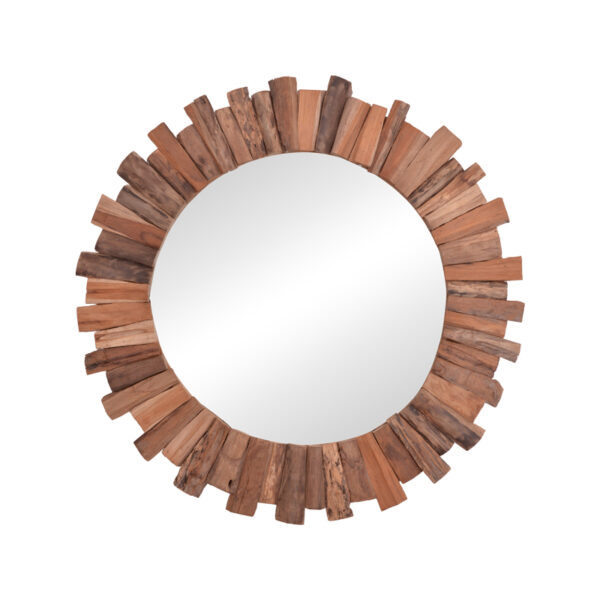 Mirror Rounder teak wood in natural color D80x4cm