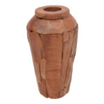 Decorative vase Archean teak wood in natural color D30x80cm