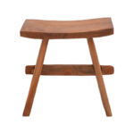 Shogun stool teak wood in natural shade 46x28x46cm - Слика 2