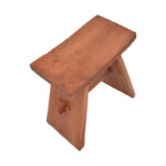 Shogun stool teak wood in natural shade 46x28x46cm - Слика 4