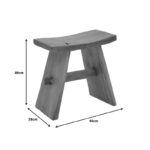 Shogun stool teak wood in natural shade 46x28x46cm - Слика 5