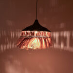 Ceiling lamp Arupade Inart abaca wood in natural-black color D50x50cm - Image 2