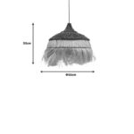 Ceiling lamp Arupade Inart abaca wood in natural-black color D50x50cm - Image 3