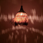 Kentel Inart sisal ceiling lamp in natural-black color D35x50cm - Image 2