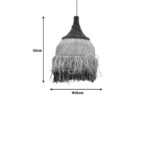 Kentel Inart sisal ceiling lamp in natural-black color D35x50cm - Image 3