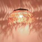 Hengiole Inart sisal ceiling lamp in natural-black color D60x40cm - Слика 2