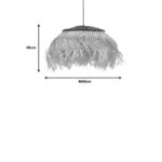 Hengiole Inart sisal ceiling lamp in natural-black color D60x40cm - Слика 3