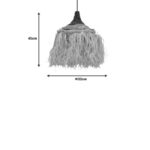 Sermene Inart sisal ceiling lamp in natural-black color D32x45cm - Image 3