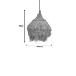 Ceiling lamp Dasmin Inart seagrass in natural-black color D60x60cm - Слика 3