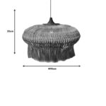 Ceiling lamp Pozarne Inart abaca wood in natural color D90x55cm - Image 2