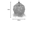 Marjione Inart sisal ceiling lamp in natural color D45x55cm - Image 3