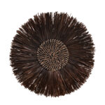 Wall decoration Valene Inart seagrass in dark brown color D60x8cm