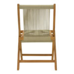 Foldable Banou chair teak wood and pe rope in black shade 52.5x56x89cm - Слика 5