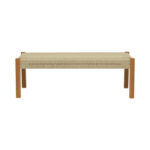 Bench Uma teak wood and pe rope in natural shade 120x45x40cm - Image 3