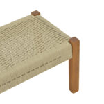 Bench Uma teak wood and pe rope in natural shade 120x45x40cm - Image 5