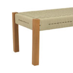 Bench Uma teak wood and pe rope in natural shade 120x45x40cm - Image 6