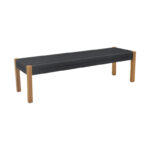 Bench Uma teak wood and pe rope in black shade 120x45x40cm