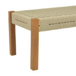 Bench Uma teak wood and pe rope in natural shade 150x45x40cm - Image 6