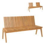 Polymorphic sofa-bench Jey teak wood in natural shade 150x57.5x80cm