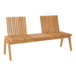 Polymorphic sofa-bench Jey teak wood in natural shade 150x57.5x80cm - Image 3