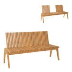 Полиморфна софа-клупа од тиково дрво Џеј во природна нијанса 120x57.5x80 см