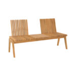 Polymorphic sofa-bench Jey teak wood in natural shade 120x57.5x80cm - Слика 3