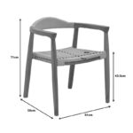 Armchair Ganny teak wood and pe rope in natural shade 61x58x71cm - Слика 2