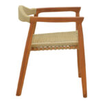 Armchair Ganny teak wood and pe rope in natural shade 61x58x71cm - Слика 4