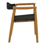 Armchair Ganny teak wood and pe rope in black shade 59x56x71cm - Слика 3