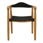 Armchair Ganny teak wood and pe rope in black shade 59x56x71cm - Слика 4