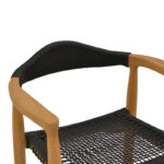 Armchair Ganny teak wood and pe rope in black shade 59x56x71cm - Слика 6