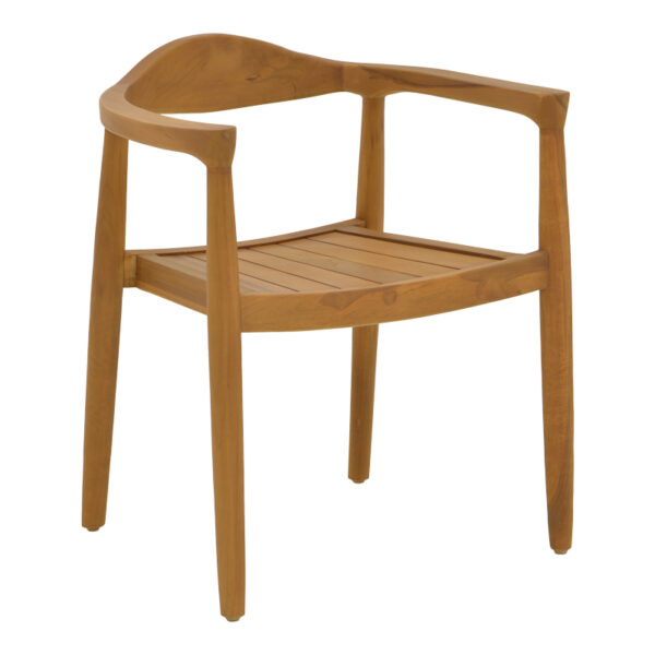 Armchair Ganny teak wood in natural shade 59x56x71cm