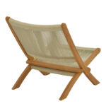 Foldable armchair Seeal teak wood and pe rope in natural shade 61x76x72cm - Слика 2