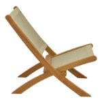Foldable armchair Seeal teak wood and pe rope in natural shade 61x76x72cm - Слика 3