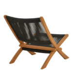 Foldable Seeal armchair teak wood and pe rope in black shade 61x76x72cm - Слика 2