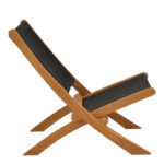 Foldable Seeal armchair teak wood and pe rope in black shade 61x76x72cm - Слика 3