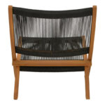Foldable Seeal armchair teak wood and pe rope in black shade 61x76x72cm - Слика 5