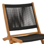 Foldable Seeal armchair teak wood and pe rope in black shade 61x76x72cm - Слика 6