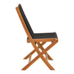 Dining set 7pcs Banou-Mady teak wood in natural-black shade 200x100x75cm - Слика 4