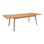 Dining set 9 pcs Ganny-Pino teak wood in natural - black shade 180/240x100x75cm - Слика 6