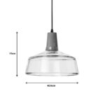 Godren ceiling lamp transparent metal-glass D24x19cm - Слика 3