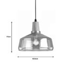 Godren ceiling lamp natural metal-glass D24x19cm - Слика 3