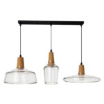Three-light ceiling lamp Somele transparent metal-glass D73.8x23cm