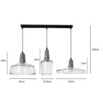 Three-light ceiling lamp Somele transparent metal-glass D73.8x23cm - Image 3