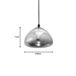 Ceiling lamp Ovalone G6 silver metal-glass D18x11cm - Слика 3