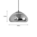 Ceiling lamp Ovalone Ε27 silver metal-glass D30x16,5cm - Слика 2