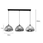 Three-light ceiling lamp Ovalone I G9 silver-gold-bronze metal-glass D58x16.5cm - Слика 3