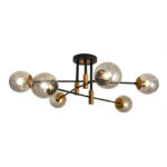 Multi-light ceiling lamp Catrene black metal-glass 76χ30cm